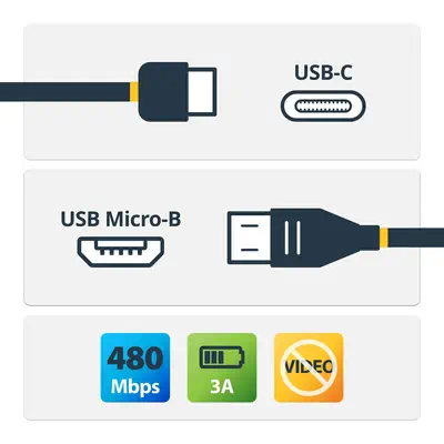 StarTech Cble USB-C vers Micro USB-B de 50cm, Cble de_4
