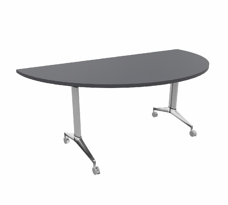 Table de réunion ½ lune Net - Mobel Linea - Alu, Anthracite_4