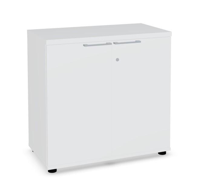 Armoire de rangement 2 niveaux - MDD - Blanc, Sans socle de finition_4