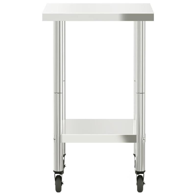 Vidaxl table de travail de cuisine avec roues 55x55x85 cm inox 376462_4