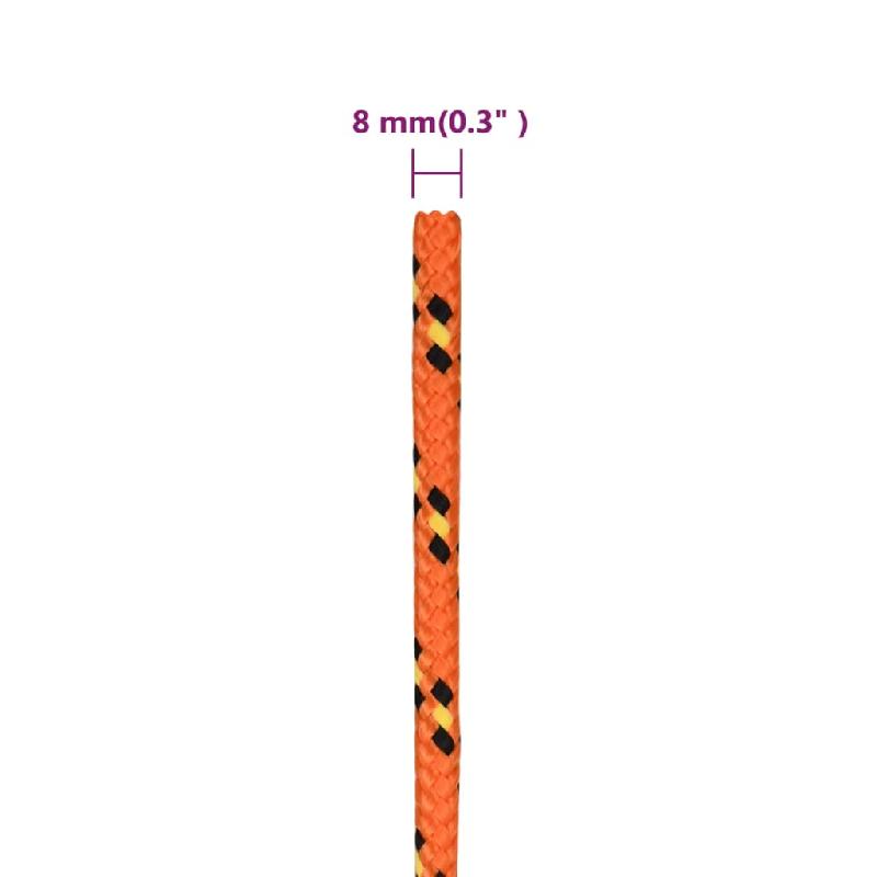 Vidaxl corde de bateau orange 8 mm 250 m polypropylène 152663_4