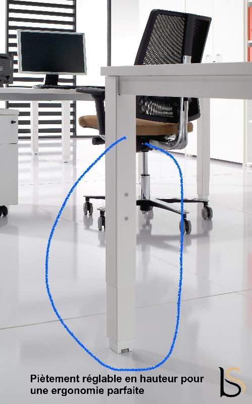 Bench 2 personnes Tempo - Mobel linea - Blanc 9010, 120, Acacia clair, Fixe_4