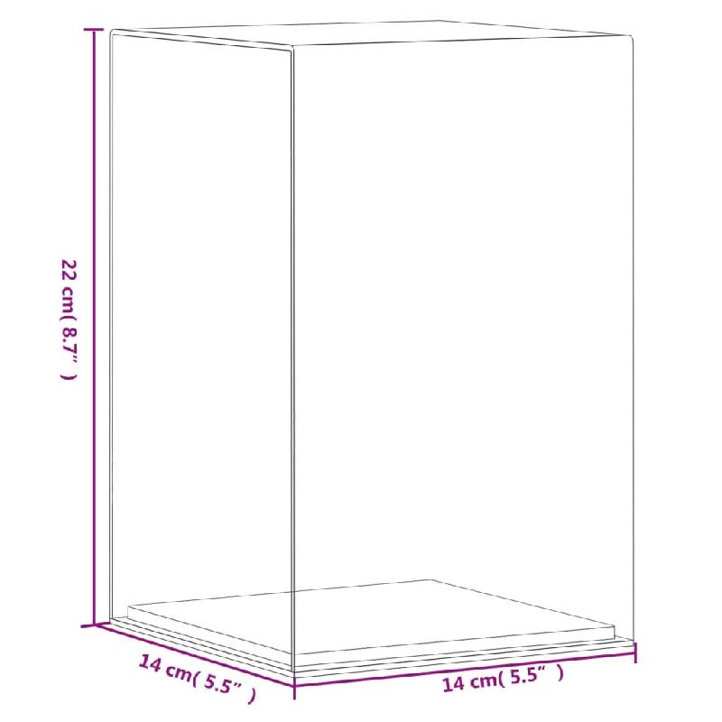 Vidaxl boîte d'affichage transparente 14x14x22 cm acrylique 154896_4