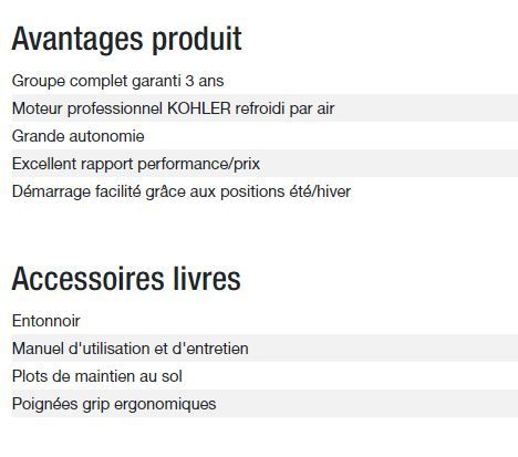 Perform 4500 XL AVR Groupe électrogène - Kohler - 4 kW max - 50 Hz - 230 V_4