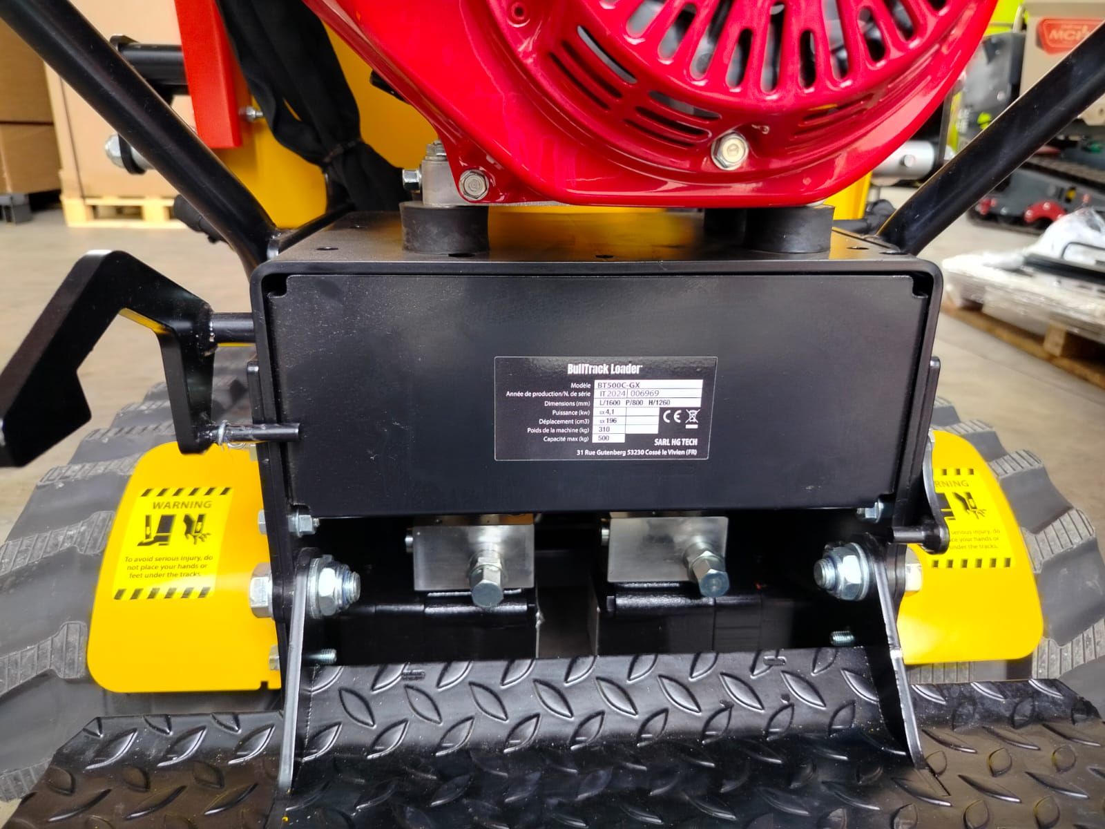 Brouette à chenilles avec pente admissible de 20%