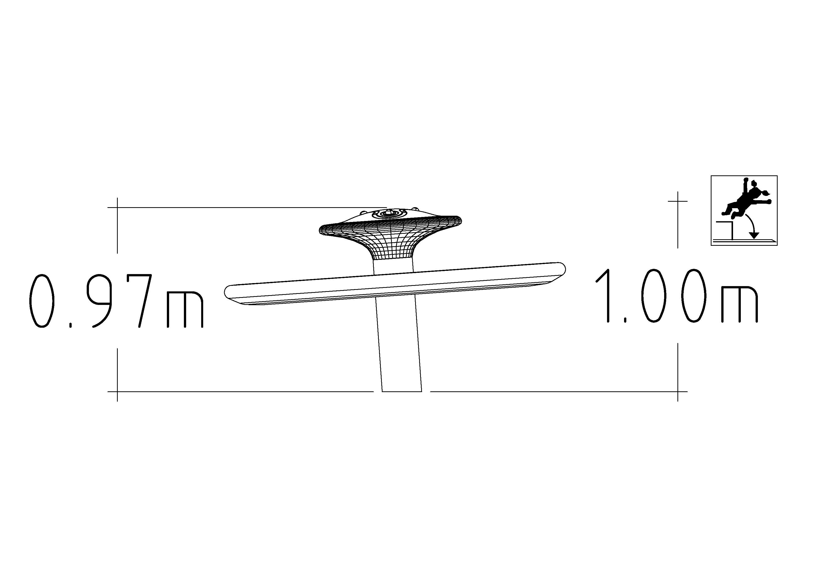 Manège orbit pour aires de jeux - Réf 8050350-2 - Noir - Scellement béton - HAGS_4