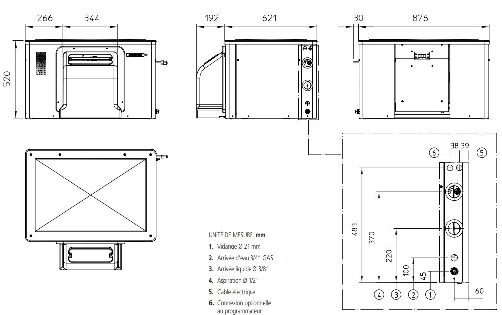 Unité évaporatrice en acier inox pour production de glace écailles