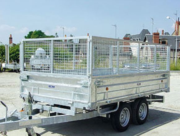 Remorque tri-benne basculante ECIM TBE 200 V - Angle de basculement arrière 40° - PTC 2000 kg_4