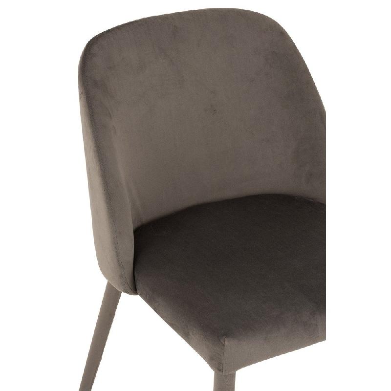 Chaise de réunion CHEZA gris - tissu aspect velours - structure métallique - dimensions L58 x H80 x P51 cm_4