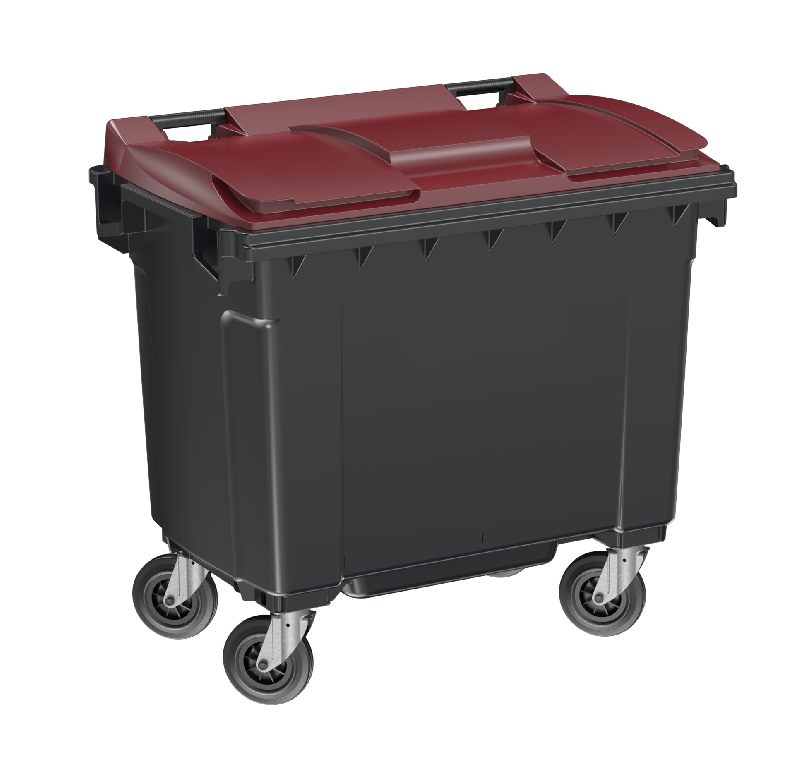 Conteneur 770 L Frontal - Fabrication Française - Bac roulant PEHD injecté - Norme EN 840 - 4 roues 160 mm dont 2 freinées_4