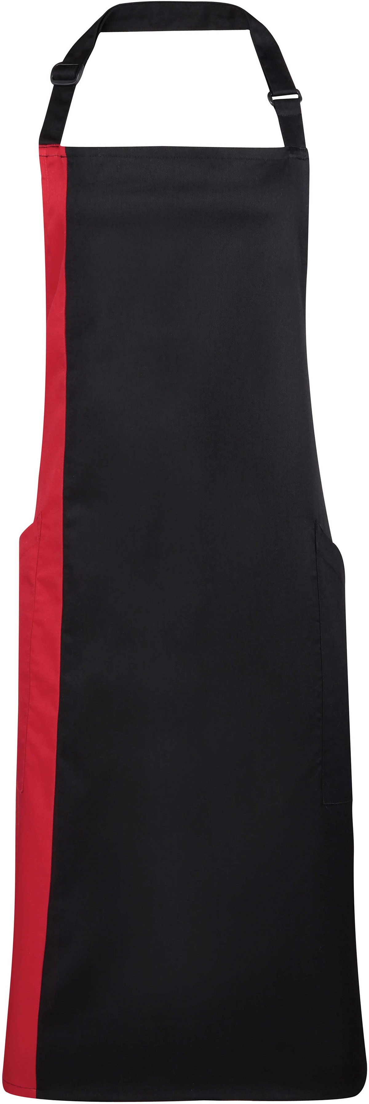Tablier long à bavette bicolore - plusieurs coloris disponibles - modèle PR162 - polyester et coton twill_4