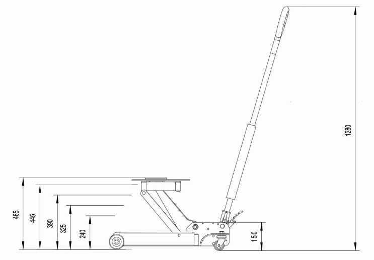 Cric multiusage 1T - BH1M1000 - levage voitures, motos, quads - système à double piston_4