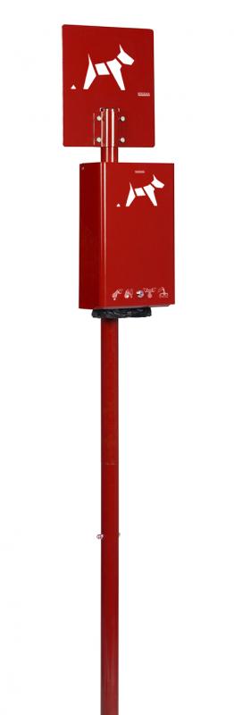 Borne de propreté hygiène canine sur poteau - 200 sacs - acier poudré anti-UV - Hygeca_4