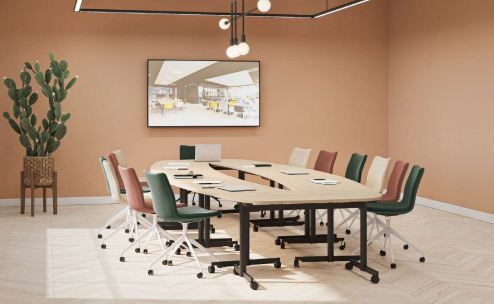 Bureau de réunion - Gamme EVOLVE - Table de 6 à 16 places - Plateau mélaminé haute qualité_4