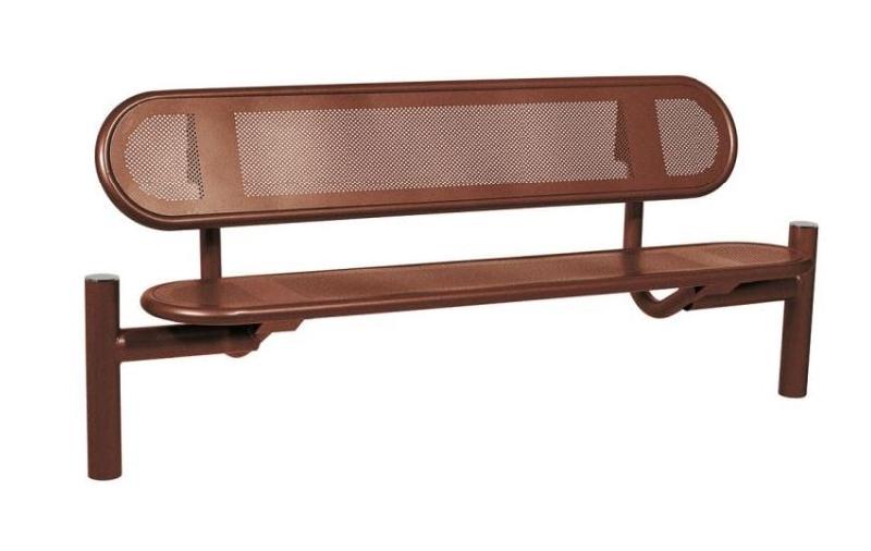 Banc Public Estoril - Longueur d'assise 1800 mm - Structure en tube acier Ø 76 mm - Fabrication française_4