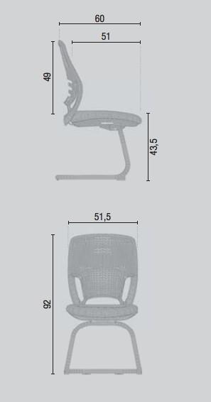 Chaise visiteurs Iris - Mobel Linea - Rouge_4