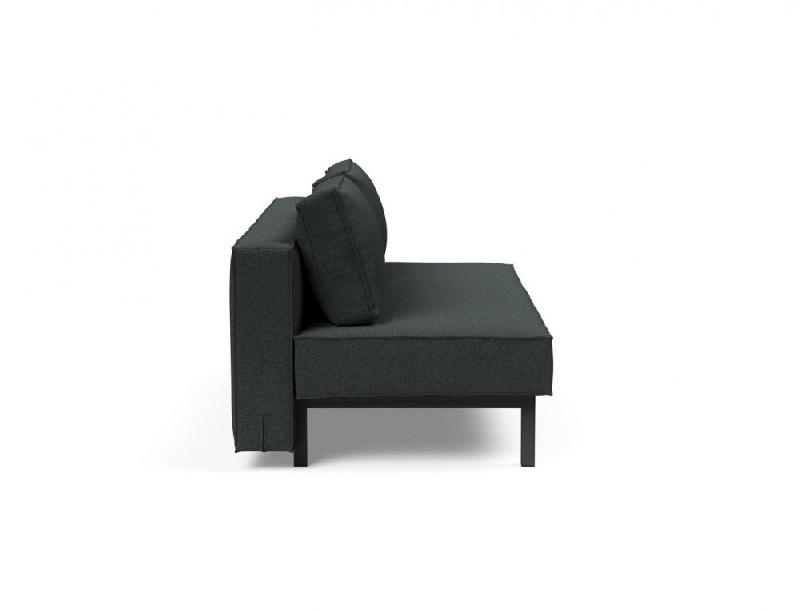 Canapé design convertible SLY - Innovation Living - Lit 140x200 cm - Pieds métal noir - Tissu bouclé Black Raven_4