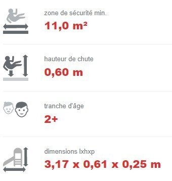 Jeu à bascule en acier inoxydable - 2 places avec sièges HDPE colorés - Conforme EN1176 - Référence BT13164_4