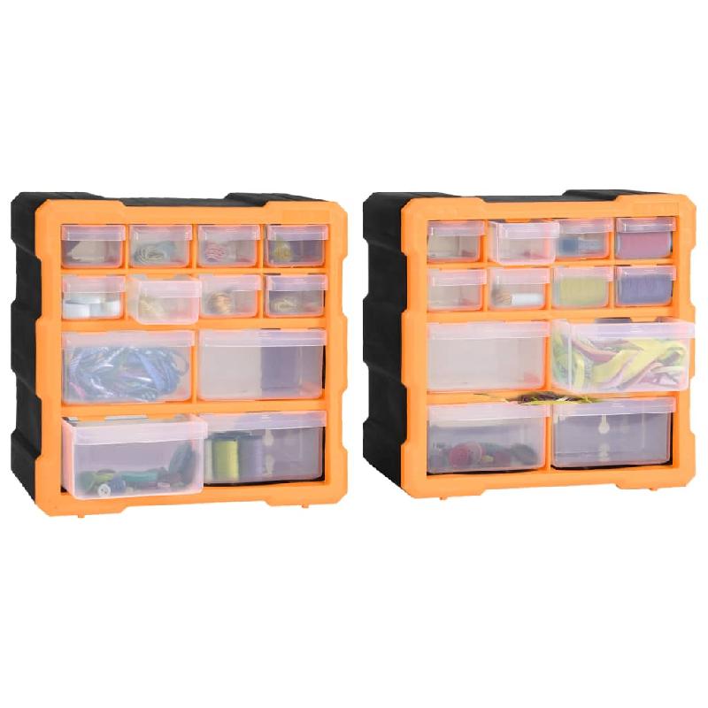 Vidaxl organisateurs multi-tiroirs avec 12 tiroirs 2 pcs 26,5x16x26 cm 147581_4