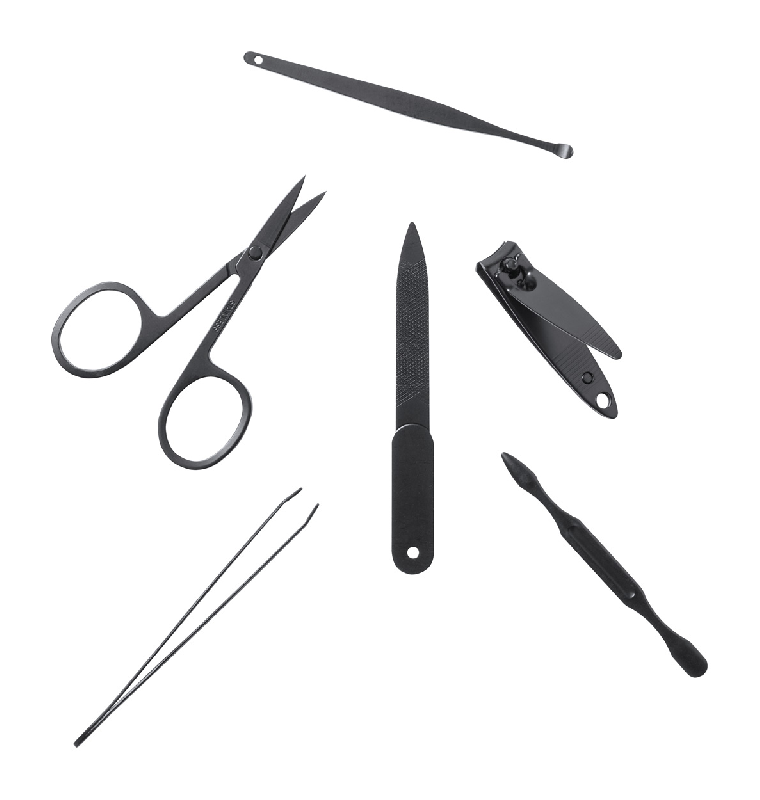 Set manucure 6 pièces - acier inoxydable - étui en feutre RPET - couleur gris - 55g_4