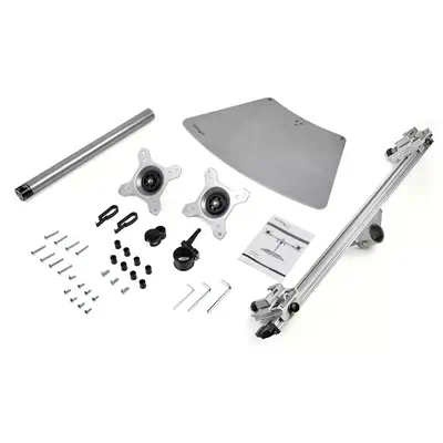 Bras pour écran PC double affichage à  fixation horizontale - Aluminium_4