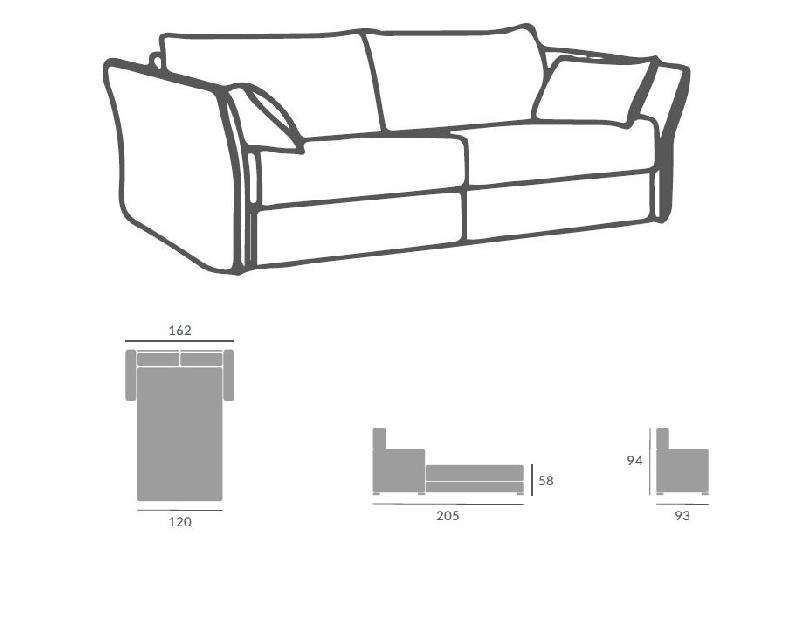 Canapé convertible express HOR 120x190 cm - Manchettes réglables - Tissu personnalisable - Matelas 13 cm_4