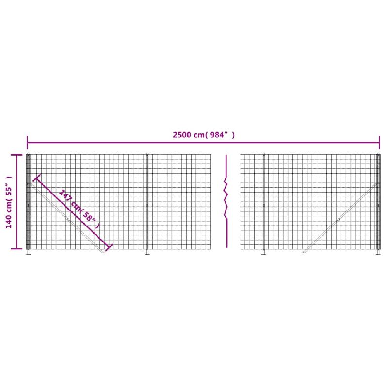 Vidaxl clôture en treillis métallique avec bride anthracite 1,4x25 m 154331_4