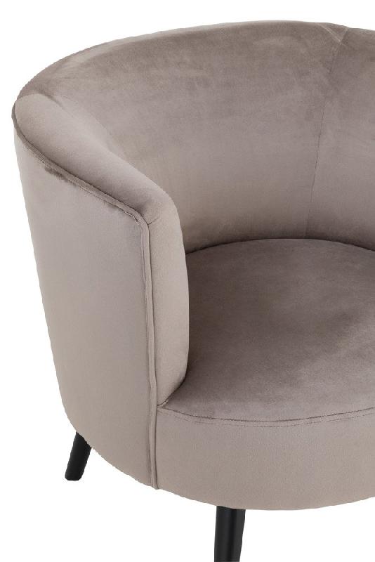 Fauteuil DULZURA - Textile gris - Structure en bois - Dimensions 80x75x70 cm_4
