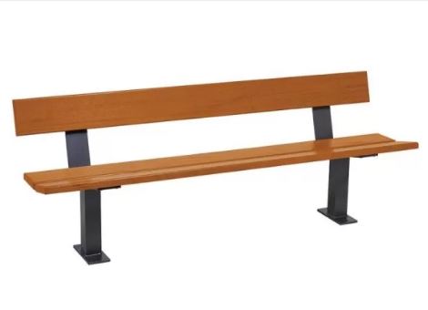 Banc public bois et acier - Pagode, longueur 1800 mm, structure en tube acier peint_4