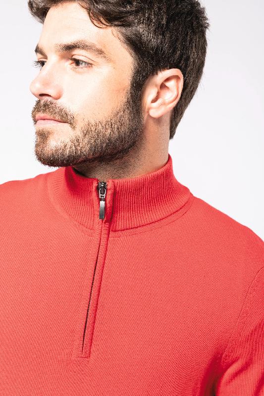 Pull 1/4 zip homme - Réf: K970 - Kariban - 50% coton / 50% acrylique - plusieurs tailles et couleurs disponibles_4
