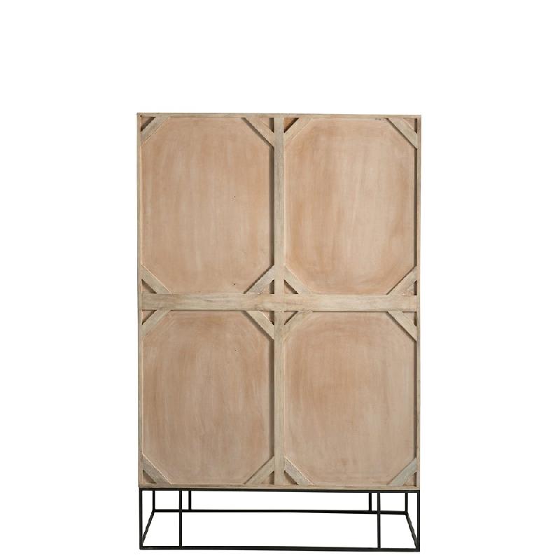 ARMOIRE SORAH 3 PORTES BOIS DE MANGUIER / ROTIN