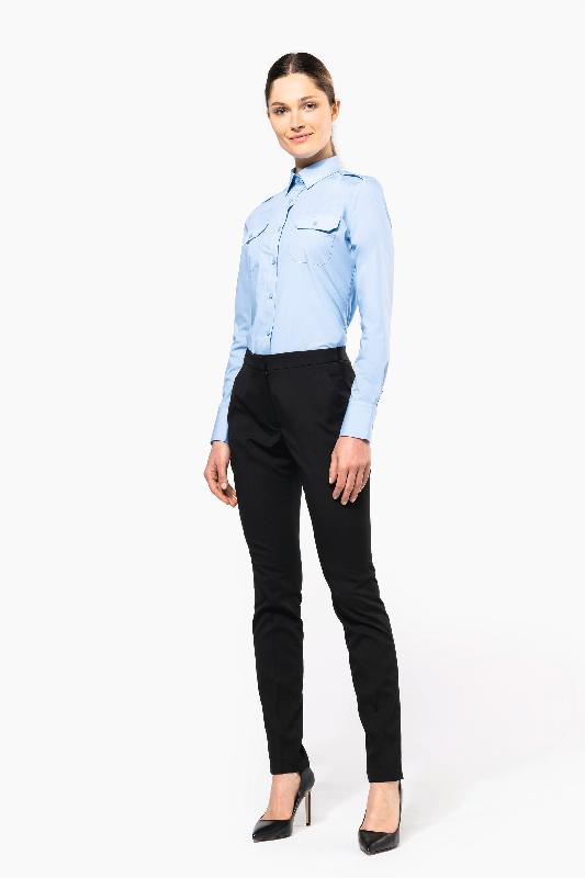 Chemise pilote manches longues femme Kariban - Réf: K506 - Popeline 65% polyester / 35% coton - Look élégant et corporate_4