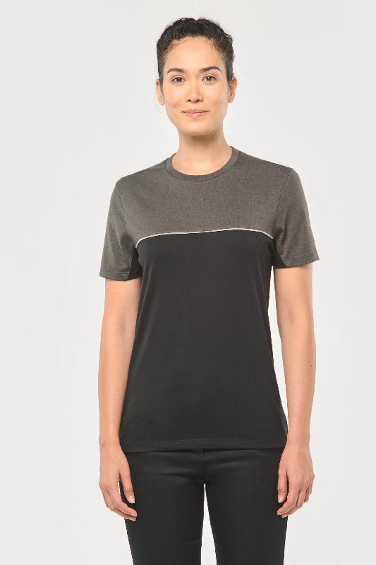 T-shirt bicolore écoresponsable manches courtes unisexe - WK304 - coton peigné et polyester recyclé - Lavable à 60°C_4
