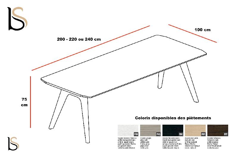 Bureau de Direction Rail en bois- Bralco. - 200, Chêne foncé_4