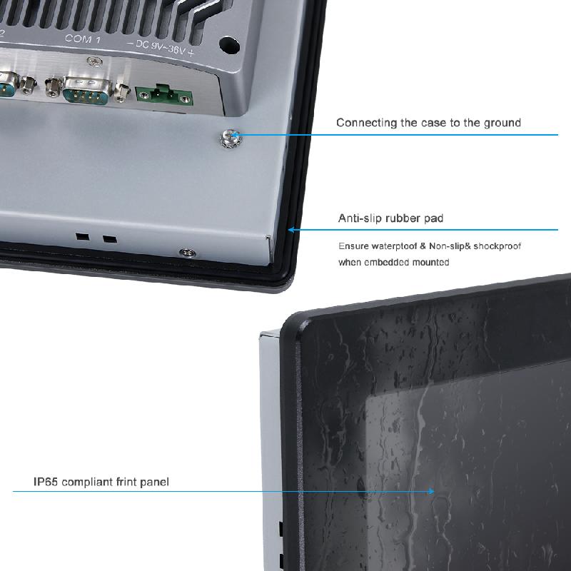 Panel PC industriel fanless 12.1 pouces 4:3 XGA pour HMI, supervision et automatisation - EVI-12SAR - façade IP65, Intel Core i3/i5/i7_4