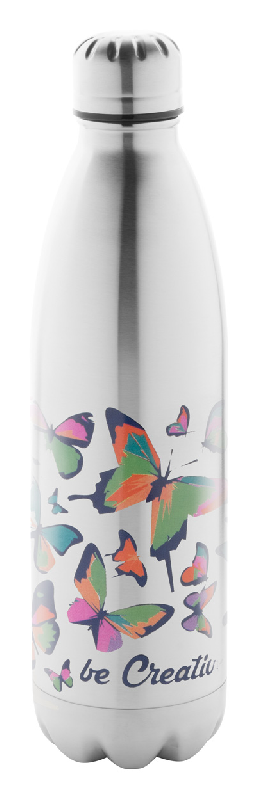 Bouteille thermos - double paroi en acier inoxydable - 850 ml - couleur argentée_4