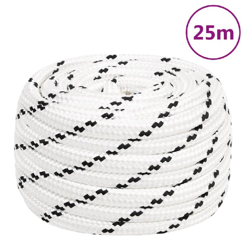 Vidaxl corde de bateau tressé blanc 18 mmx25 m polyester 152786_4