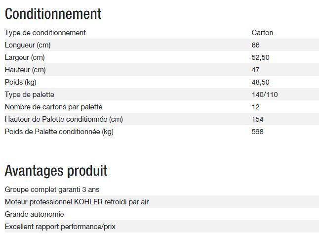 3000 XL C5 Groupe électrogène Kohler - Gamme Perform - 50 Hz - Puissance max 2,80 kW_4