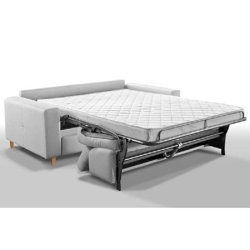 Canapé hôtellerie Divano convertible - ouverture express - matelas 16 cm - sommier à lattes Renatonisi - tissu tweed gris silver_4