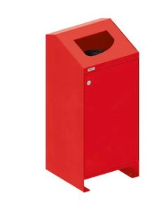 Corbeille publique Berlin 100 Litres - porte frontale - couvercle en option - tôle acier galvanisée_4