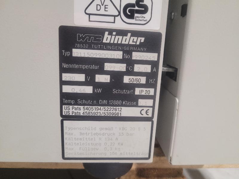 Incubateur / étuve réfrigéré BINDER KB-115 avec convection forcée 100°C_4