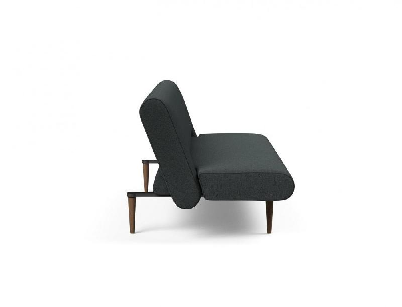 Canapé lit design Innovation Living UNFURL convertible 200x120 cm - Tissu bouclé Black Raven_4