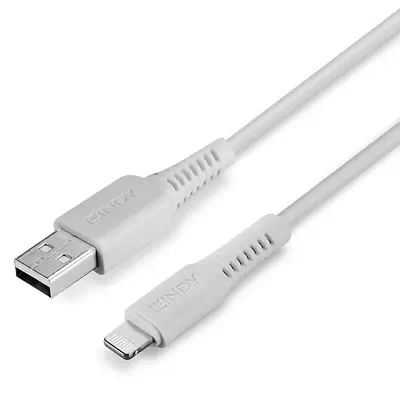 LINDY 0.5m USB to Lightning Cable white Charge and sync_4