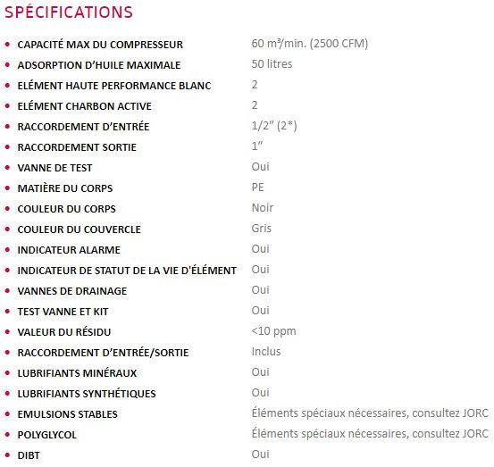 Sepremium 60 - séparateurs huile/eau - jorc industrial - capacité max du compresseur : 60 m3/min_4