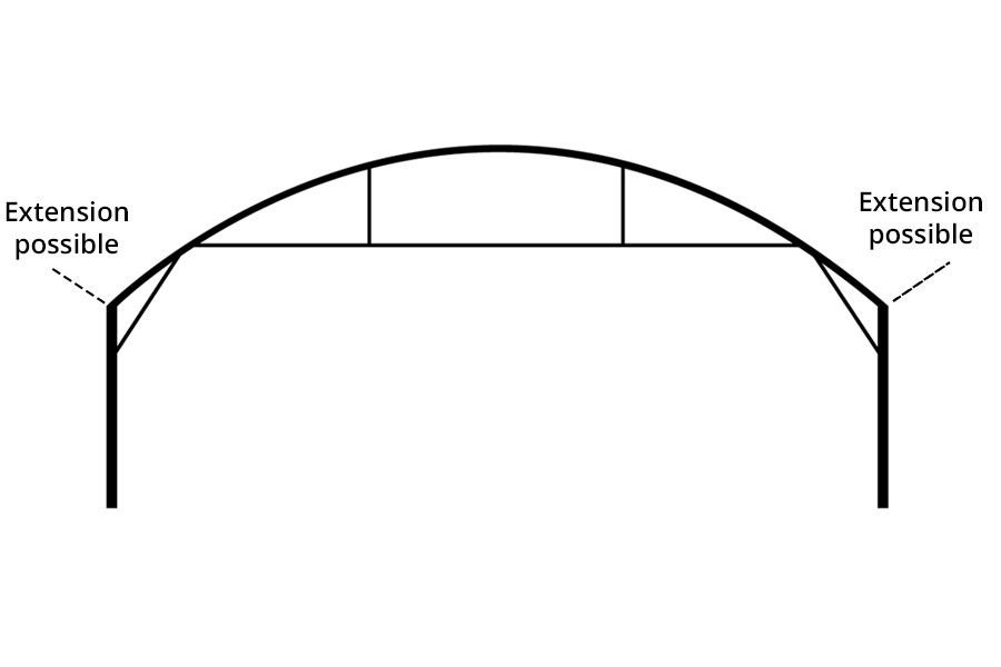 9.60 m optimum avec cheneaux - serre tunnel - serres val de loire - longueur 10 m_4