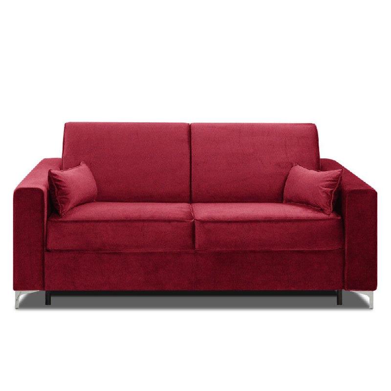 Canapé convertible express Jackson 120cm - Comfort Bultex® 12cm - Sommier lattes Renatonisi - Tweed rouge_4