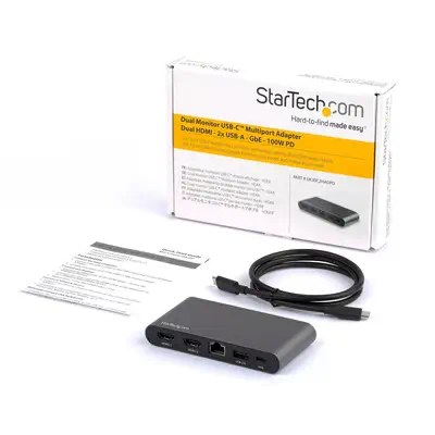 Dock USB C - Station d'Accueil USB-C à  Double àÉcran 4K HDMI - 100 W Power Delivery Pass-through, GbE_4