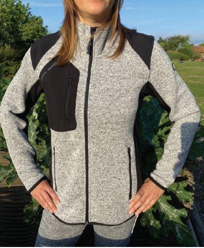 Veste de travail confort femme - M - Maille molletonnée chinée 100% gris clair - Renforts Softshell_4
