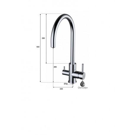 Robinet 3 voies ROND col de cygne - Mitigeur haute qualité avec technologie EcoNature_4