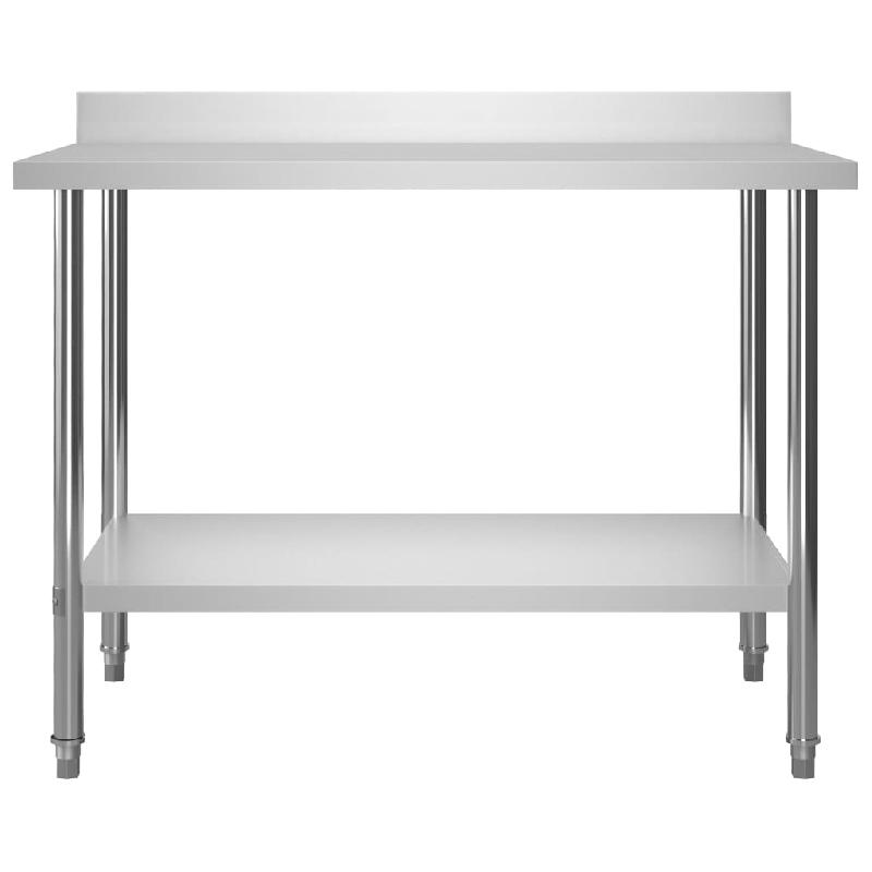 Vidaxl table de travail de cuisine avec étagère 120x60x120 cm inox 3054469_4